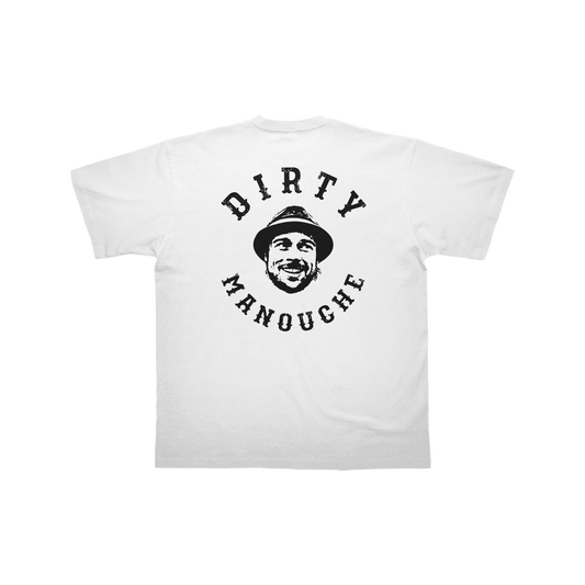T-SHIRT MANCHES COURTES "DIRTY MANOUCHE" - BLANC