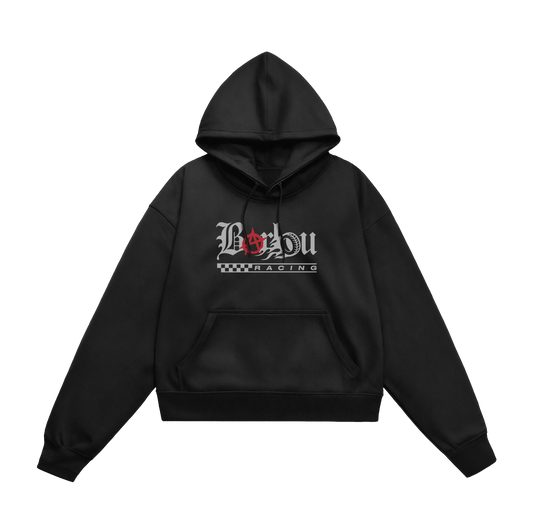 SWEAT-SHIRT CAPUCHE | "BARLOU RACING" - NOIR