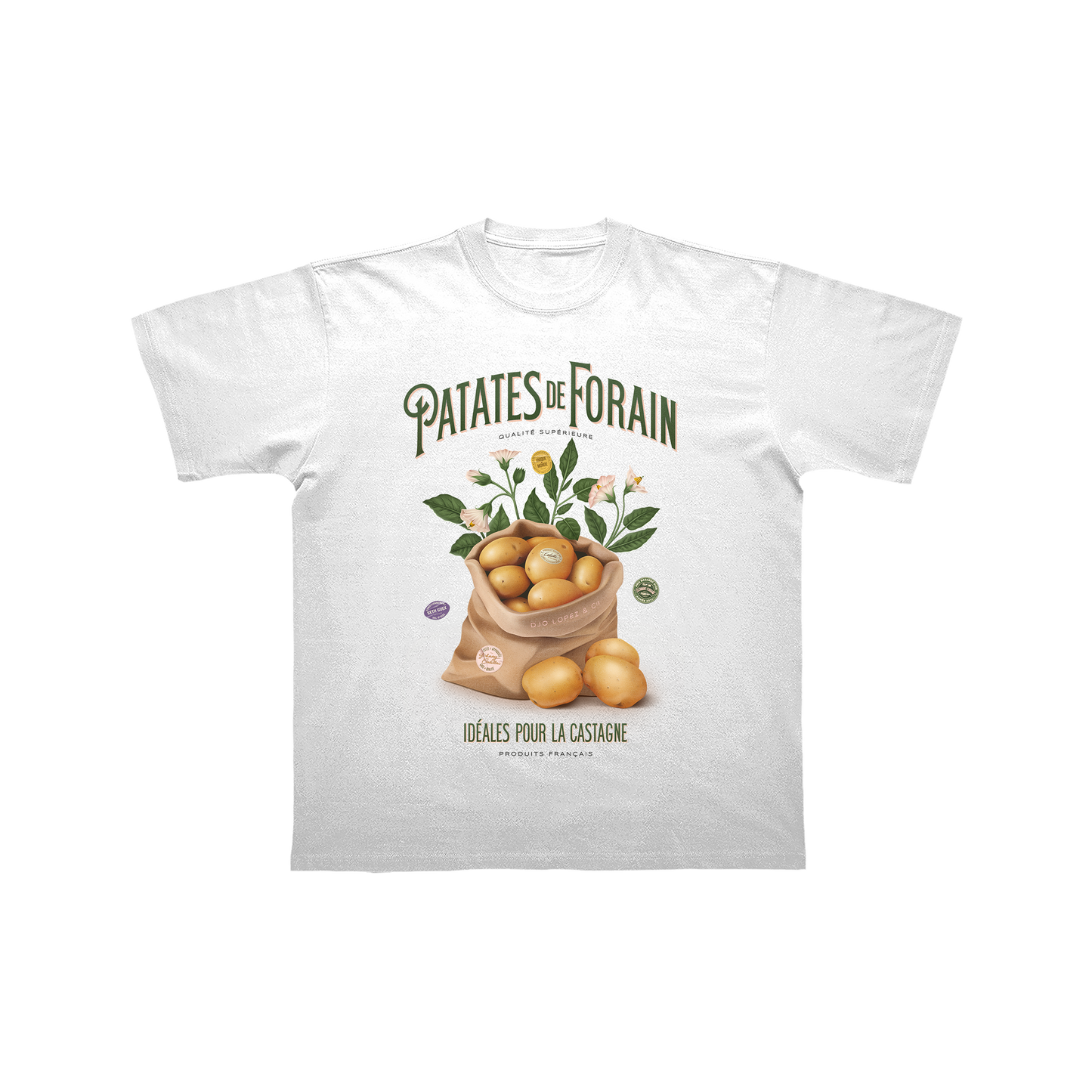 T-SHIRT MANCHES COURTES | "PATATE DE FORAIN" - BLANC