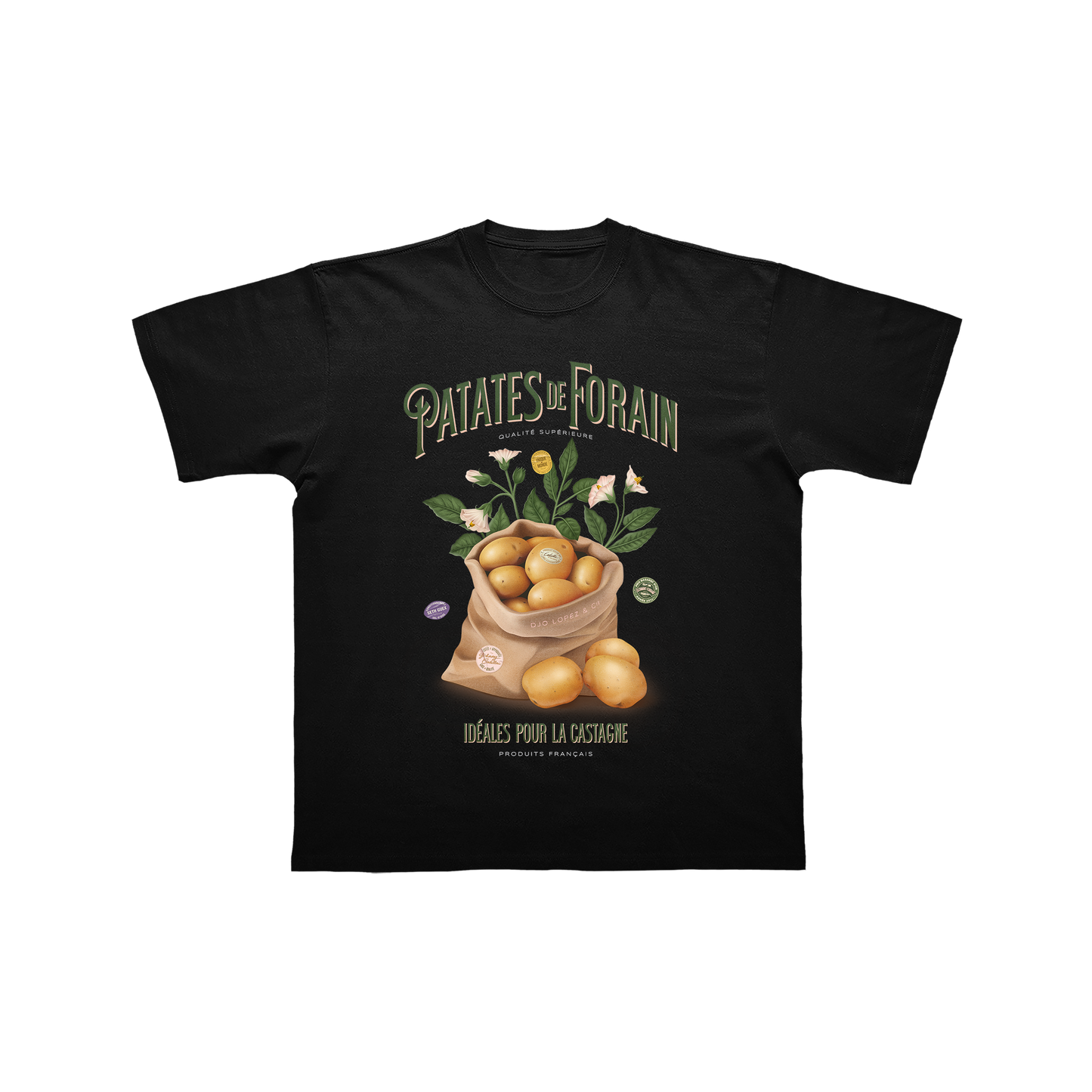 T-SHIRT MANCHES COURTES | "PATATE DE FORAIN" - NOIR