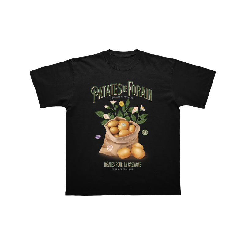 T-SHIRT MANCHES COURTES | "PATATE DE FORAIN" - NOIR