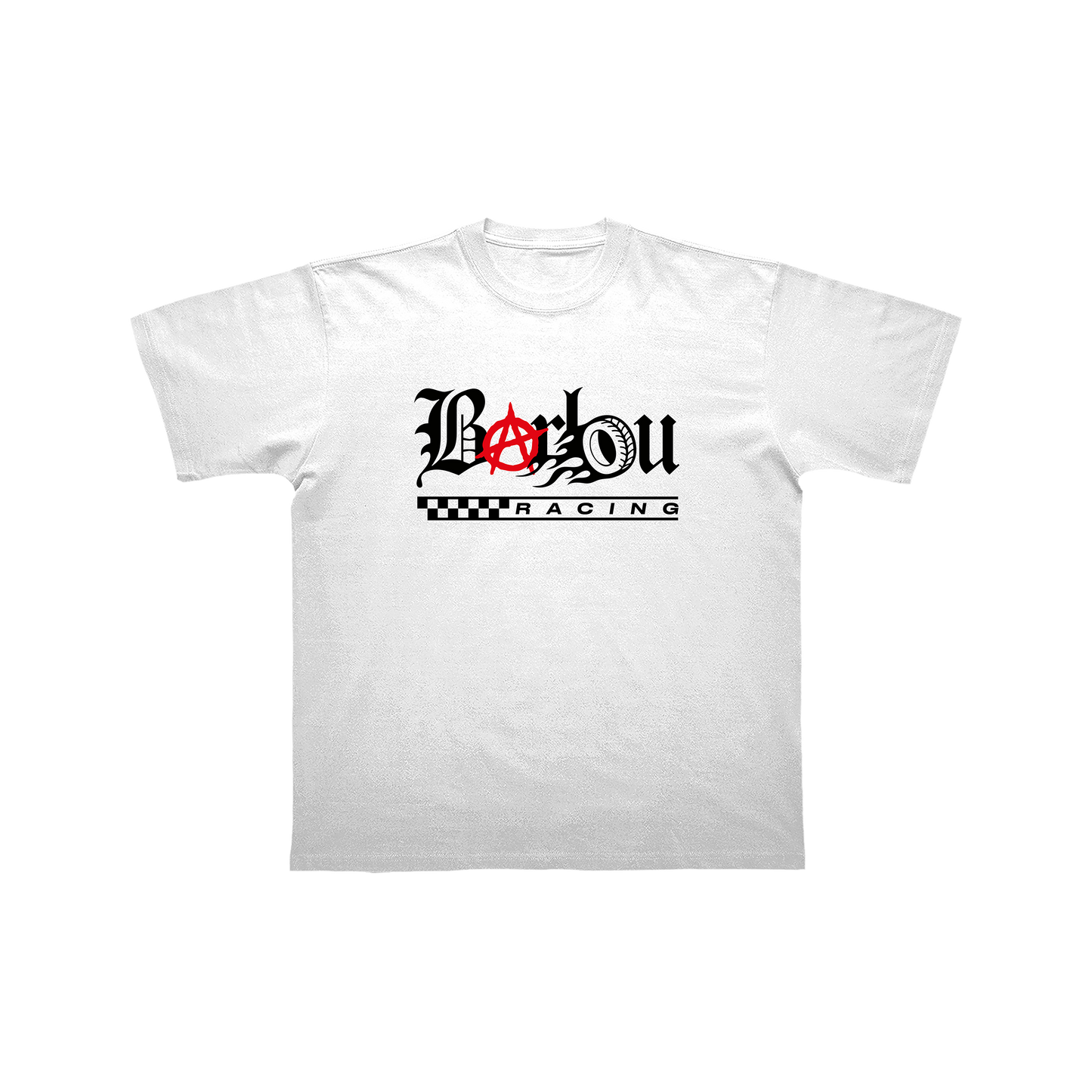 T-SHIRT MANCHES COURTES | "BARLOU RACING" - BLANC