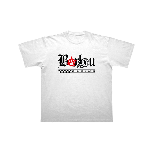 T-SHIRT MANCHES COURTES | "BARLOU RACING" - BLANC