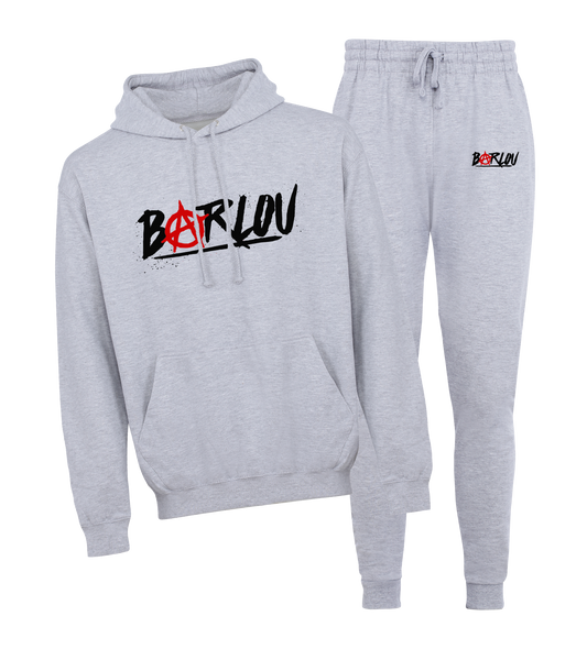 ENSEMBLE CAPUCHE | "BARLOU" - Gris chiné/Noir