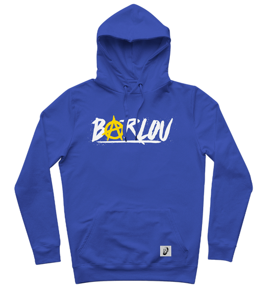 SWEAT-SHIRT CAPUCHE | "BARLOU" - Bleu Royal/Blanc/Jaune